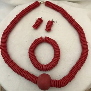 Hand crafted beaded necklace  set made in Ghana